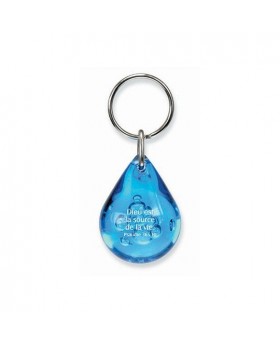 Porte-clés goutte d'eau bleue 5cm Ps 36v10